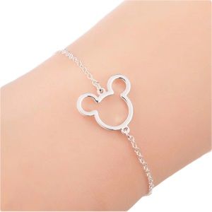 NWT DISNEY MICKEY MINNIE MOUSE SILVER BRACELET